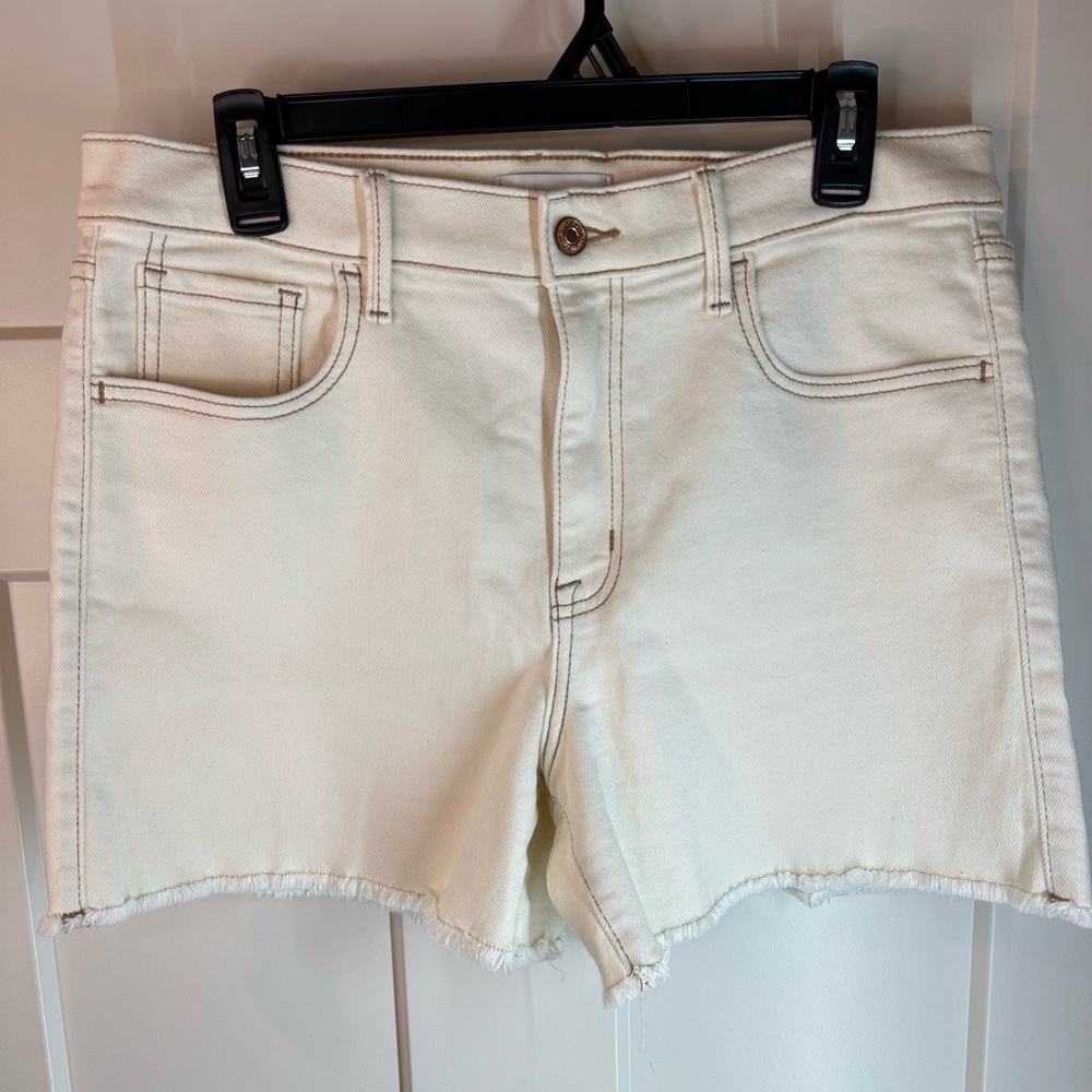Studio Blue Ecru Denim Cutoff Shorts‎ Size 30 Raw Hem Stretch